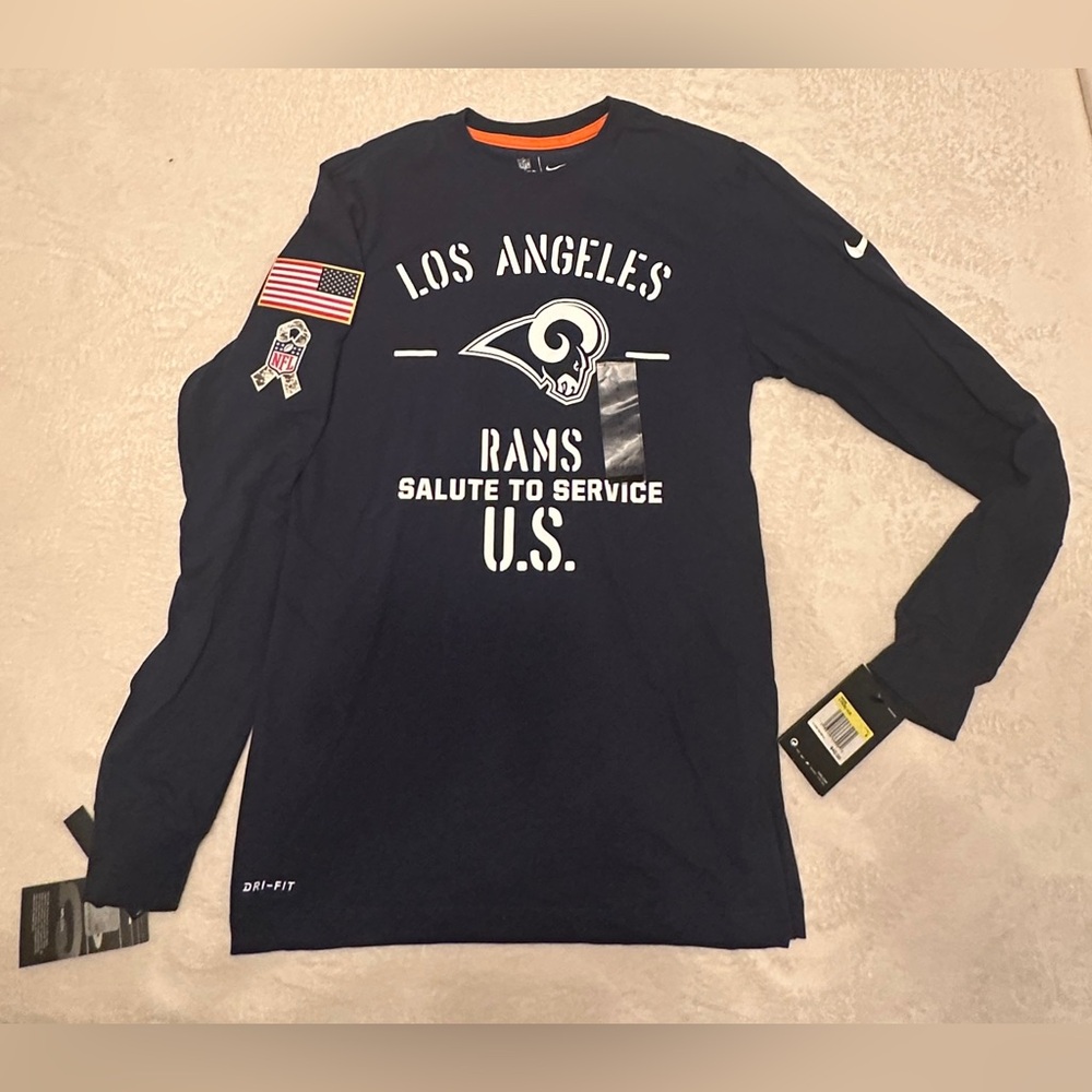 Nike Los Angeles Rams Long Sleeve T-shirt - Men’s Small - Salute to Service
